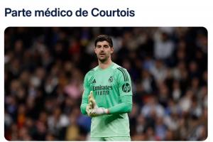 无缘对拜仁！皇马官方：库尔图瓦右腿肌肉受伤，，，，预计伤缺一个半月_24直播网