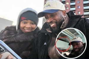 惊魂一刻！韦德出游险遭“爆头” 妻子尤尼恩眼疾手快化险为夷_24直播网