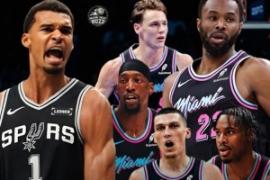 有点尴尬！热火首发五人合计仅14篮板 文班一人就15篮板_24直播网