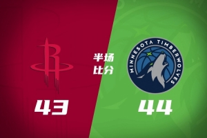 半场战报-森林狼44-43火箭 麦丹10分 小史女士11+5 杜兰特11中2_24直播网