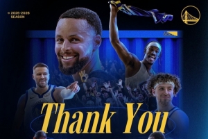 明年再来！勇士官推致谢球迷：谢谢你们一整个赛季以来的支持_24直播网